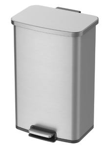lot 365 image: Better Homes & Gardens 13.2 Gallon Rectangular Stainless Steel Trash Can, Kitchen Step Trash Can