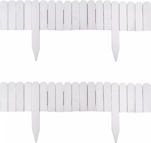 lot 443 image: 2PCS JULMAI Garden Short Wood Fence, Outdoor Decorative Wooden Landscape Edgin