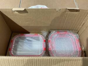 lot 621 image: 5PCS Ncglred High Borosilicate Glass Food Container