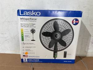 lot 630 image: Lasko WhisperForce 18 EcoQuiet DC Motor Pedestal Fan Remote