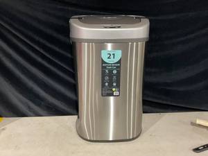 lot 378 image: Nine Stars 21.1 Gallon Trash Can, Motion Sensor Touchless Kitchen Trash Can, Stainless Steel