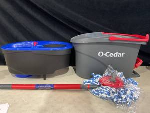 lot 641 image: LOT OF 2 O-Cedar Mop Buckets with Mop