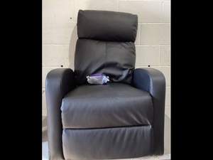 lot 693 image: Aukfa Leather Recliner Chair for Living Room Bedroom, High Back Read Chair, Black
