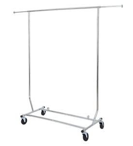 lot 616 image: Better Homes & Gardens 300lbs Heavy Duty Folding Adjustable Rolling Garment Rack
