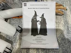 lot 90 image: Members Mark Pre-Lit Animated Crystal Ball Witches, Set of 2