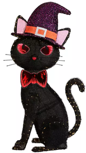 lot 29 image: Members Mark 5 Pre-Lit LED Infinity Mirror Black Cat Pal
