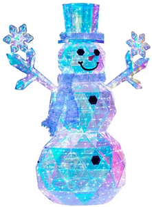 lot 32 image: Members Mark 6 Pre-Lit Prismatic Snowman