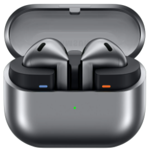 lot 37 image: Samsung Galaxy Buds3 Bluetooth Earbuds with Charging Case, Silver