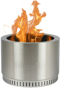 lot 41 image: Muskoka 19.5 Stainless Steel Smokeless Wood Burning Fire Pit with Protective Cover