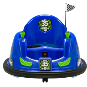 lot 42 image: Flybar 6 Volts Bumper Car, Battery Powered Ride on, Fun LED Lights,  Charger, Blue