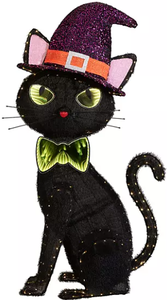 lot 82 image: Members Mark 5 Pre-Lit LED Infinity Mirror Black Cat Pal