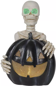 lot 85 image: Members Mark 18.5 Pre-Lit Pumpkin with Skeleton