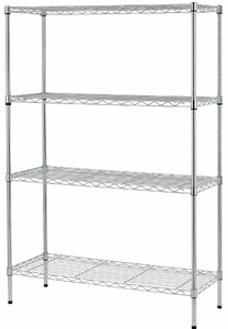 lot 202 image: Hyper Tough Chrome Wire Shelf 4-Tier 54 H x 36 W x 14 D