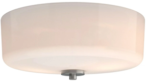 lot 206 image: Better Homes &Gardens Classic 12.4 Flush Mounted Ceiling Light, Satin Nickle Frosted Glass, No Bulb