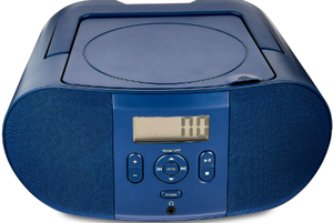 lot 224 image: Onn. Portable CD Boombox with Digital FM Radio, Navy