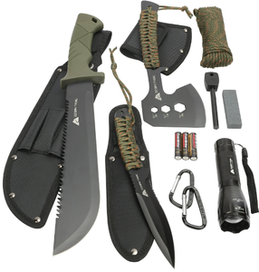 lot 241 image: Ozark Trail 12 Pack Camping Tool Set with Flashlight, Machete, Knife