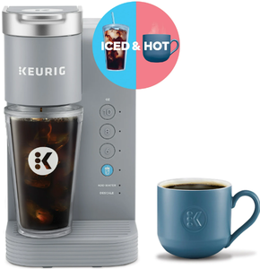 lot 242 image: Keurig K-Iced Essentials, Gray Iced and Hot Single-Serve K-Cup Pod Coffee Maker, reusable tumbler included
