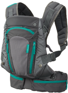 lot 254 image: Infantino Carry-on Multi Pocket Ergonomic Baby Carrier, 4-Position, 8-40lb, Gray