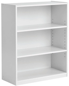 lot 405 image: Mainstays 3-Shelf Bookcase with Adjustable Shelves, White