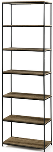 lot 421 image: Mainstays 6-Shelf Metal Frame Bookcase, Rustic Brown