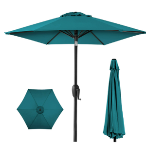 lot 468 image: Best Choice Products Heavy-Duty Outdoor Market Patio Umbrella - Cerulean
