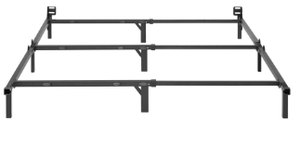 lot 487 image: Mainstays 7 TwinFullQueen Size Adjustable Metal Bed Frame, Black, Box Spring Required
