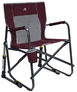 lot 500 image: GCI Outdoor Freestyle Rocker Foldable Rocking Camp Chair, Maroon