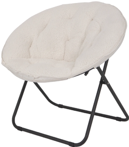 lot 520 image: Mainstays Cozy Saucer Chair, White Sherpa