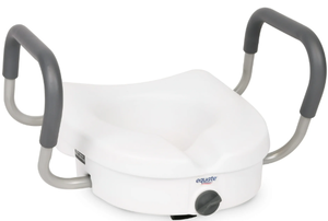 lot 529 image: Equate Raised Toilet Seat With Handles, 5 Seat Riser with Arms, Fits Most Toilets, 350 lb Capacity