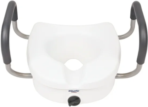 lot 530 image: Equate Raised Toilet Seat With Handles, 5 Seat Riser with Arms, Fits Most Toilets, 350 lb Capacity