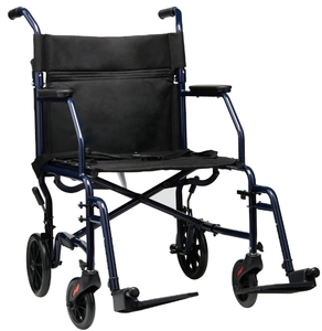 lot 531 image: Equate Steel Folding Transport Wheelchair with 19 Seat, Black, 300 lb Capacity, FGA336EQ WMRT