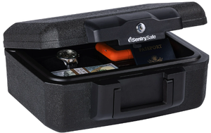 lot 535 image: SentrySafe 1200 Fire-Resistant Box Safe with Key Lock 0.18 Cu. Ft., Black