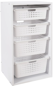 lot 540 image: Your Zone Kids Sliding Bin Organizer with 4 Storage Bins, White