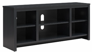 lot 546 image: Mainstays Parsons TV Stand for TVs up to 50, Black Oak Finish