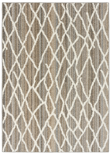lot 582 image: Mainstays Diamond Stripe 5 ft. x 7 ft. Area Rug Earth ToneWhite