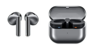lot 38 image: Samsung Galaxy Buds3 Bluetooth Earbuds with Charging Case, Silver
