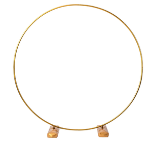 lot 713 image: Way to Celebrate Balloon Arch Kit, 8ft, Round Golden Metal Iron Arch for Party Celebration