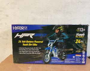 lot 44 image: Hyper Toys 24V 350 Dirt Bike Electric Powered Ride on, Blue, Age Group 13 Years, 14 mph Max Speed