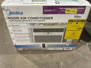 lot 100 image: Midea 12,000 BTU 115V Smart Window Air Conditioner with Remote, up to 550 Sq. ft.
