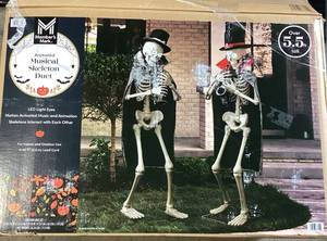 lot 703 image: Members Mark Musical Halloween Skeletons, Set of 2
