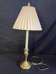 lot 188 image: Stiffel Brass Table Lamp with Pleated Shade
