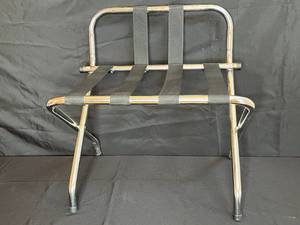 lot 104 image: Chrome Luggage Rack with Black Straps