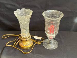 lot 130 image: Crystal and Brass Lamp Home Decor Lot