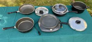 lot 35 image: T-Fal Cookware Set with Electric Le Gourmet Skillet