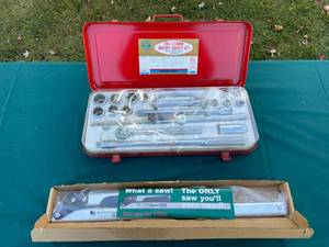 lot 47 image: 12 Drive Ratchet Socket Set and What-a-Saw V5500