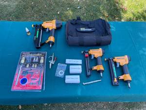 lot 56 image: Bostitch Pneumatic Nailers and Accessories Set