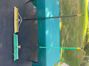 lot 267 image: Set of Two Heavy Duty Push Brooms