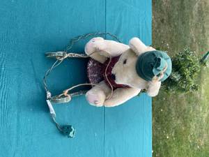 lot 294 image: Christmas Bear Decoration on Sled with Lights