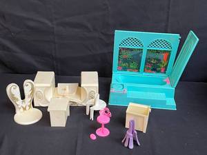 lot 159 image: Vintage Barbie Dollhouse Furniture Set