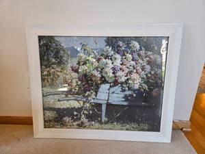 lot 215 image: Framed Floral Artwork Print